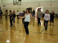 Julia Wetzel teaching at the Sacramento Line Dance Social - 2014